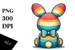 Colorful Retro Bunny View from Back PNG Product Image 1