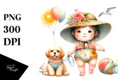 Beachwear Baby Dog Whimsical PNG Product Image 1