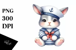 Colorful Baby Rabbit Sailor Suit | Sublimation Clipart Product Image 1