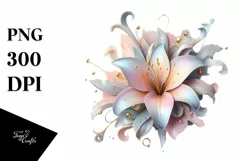 Shiny Lily with Golden Insertions PNG Product Image 3