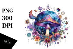 splashy,centered Mystical Mushroom Tarot PNG Product Image 1