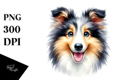 Cute Collie with Big Eyes PNG Product Image 1
