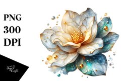 -Like Gardenia with Golden Insertions | Sublimation Clipart Product Image 1