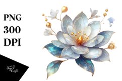 -Like Gardenia with Golden Insertions | Sublimation Clipart Product Image 1