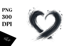 Simple Paintbrush Style Heart, PNG Product Image 1