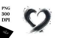 Simple Paintbrush Style Heart, PNG Product Image 1