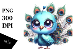 Excited Peacock Clipart Product Image 1