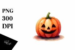 Simple Funny Halloween Clipart with Pumpkin PNG Product Image 1