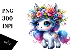Cute Unicorn Dancing with Cool Haircut PNG Product Image 1