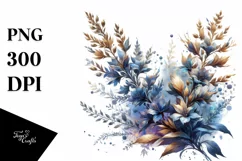 Detailed Lobelia Watercolor Clipart Product Image 1