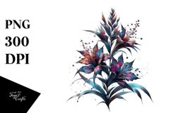 Detailed Lobelia Watercolor Clipart Product Image 1