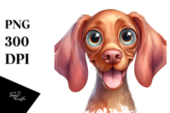 Cute Vizsla Watercolor PNG Product Image 1