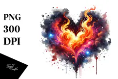Heart Made of Fire, Digital PNG Product Image 1