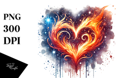 Heart Made of Fire, Digital PNG Product Image 1