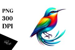 Colorfull Vibrant Bird Watercolor Wimsical Product Image 1