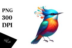 Colorfull Vibrant Bird Watercolor Wimsical Product Image 1