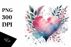 Spring Heart Paintbrush Digital Painting PNG Product Image 1