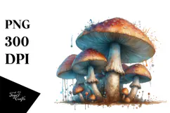 Magical Mushroom Watercolor, PNG Product Image 1