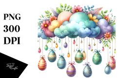 Colorful Cloud with Easter Eggs PNG Product Image 1