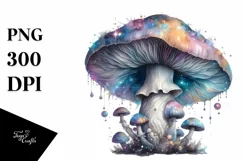 Detailed Glossy Celestial Mushroom PNG Product Image 3