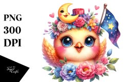 Vibrant Watercolor Goofy Cute Baby Chicken PNG Product Image 1
