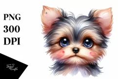 Baby Yorkipoo Watercolor Clipart Product Image 1