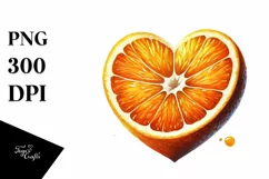 Half Orange Heart Shaped Kivi PNG Product Image 1