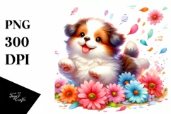 Colorful Cute Dog Tumbling Watercolor Product Image 3