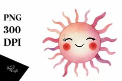 Very Simple Pinkish Whimsical Sun PNG Product Image 1