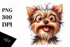 Cute Yorkshire Terrier Sitting | Sublimation Clipart Product Image 3