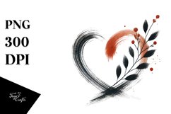 Simple Paintbrush Style Heart PNG Product Image 1