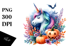 Unicorn Halloween Scenery | Clipart Product Image 1