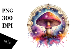 Vibrant Magical Celestial Mushroom PNG Product Image 1