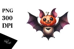 Funny Watercolor Halloween Bat | Clipart Product Image 3