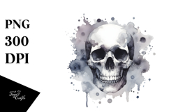 Washed Watercollor Skull PNG Product Image 1