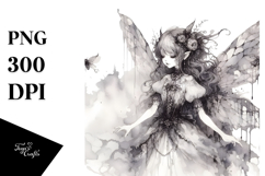 Whimsical Gothic Fairy Illustration, High-Res PNG Product Image 1