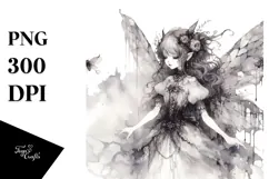 Whimsical Gothic Fairy Illustration, High-Res PNG Product Image 1