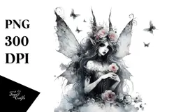 Whimsical Gothic Fairy Artwork, High-Res PNG Product Image 1