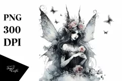 Whimsical Gothic Fairy Artwork, High-Res PNG Product Image 3