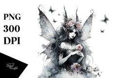 Whimsical Gothic Fairy Artwork, High-Res PNG Product Image 1