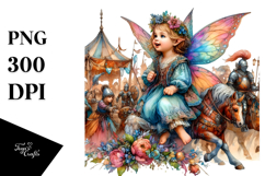 Colorful Baby Fairy with Medieval Festival, PNG Product Image 1
