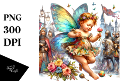 Colorful Baby Fairy with Medieval Festival, PNG Product Image 1