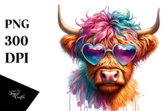 Detailed Highland Calf, Watercolor PNG Product Image 1
