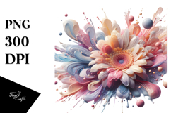 Glossy Gerbera in Material, Watercolor PNG Product Image 1