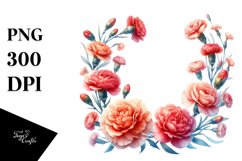 Vibrant Carnation Frame, High-Quality PNG Product Image 3