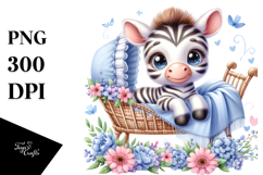 Colorful Baby Zebra Watercolor | Clipart Product Image 1