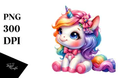 Funny Running Unicorn, Transparent PNG Product Image 1