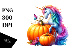 Unicorn Pumpkin Drawing | Clipart Product Image 1