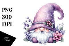 Cute GNOME with Lilac PNG Product Image 1