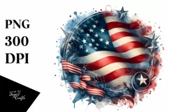 Sublimation Detailed Flag USA Colors Clipart Product Image 1